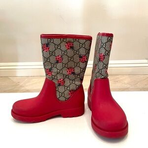Gucci Red Ladybug GG logo Kids Rainboots